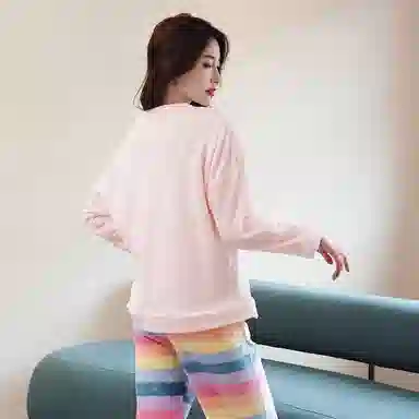水中花 套头简约保暖两件套家居睡衣套装 女款