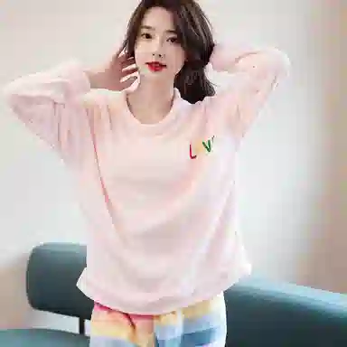 水中花 套头简约保暖两件套家居睡衣套装 女款