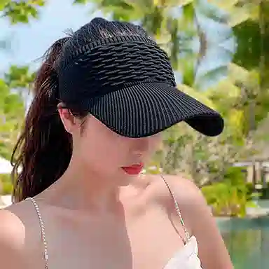 女士户外运动空顶帽时尚舒适透气防晒遮阳 优质编织涤纶材质 时尚空顶帽与鸭舌帽 男女同款情侣款