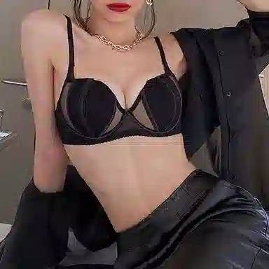 水中花 薄杯透气小胸聚拢舒适文胸 女款 黑色