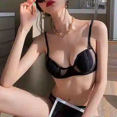 水中花 薄杯透气小胸聚拢舒适文胸 女款 黑色