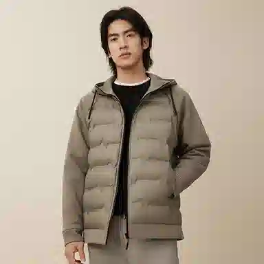 红豆 空气层卫衣领防水羽绒服 男款