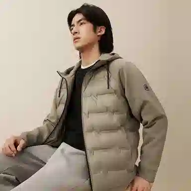 红豆 空气层卫衣领防水羽绒服 男款