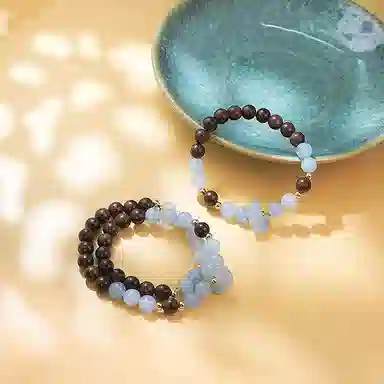 金瑞邦 【赠线香】新中式国潮 简单百搭 显白精致 小众设计 高级感 文玩 平安扣 水逆退散 金丝檀木 手串 男女同款情侣款