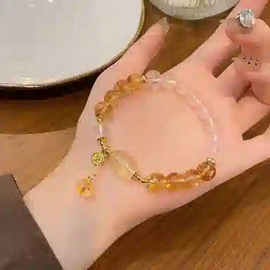 金瑞邦 【赠线香】招财 貔貅 黄晶石 简单百搭 显白精致 小众设计 高级感 平步青云 步步高升 精准桃花好运 水晶 手串 女款