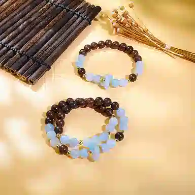 金瑞邦 【赠线香】新中式国潮 简单百搭 显白精致 小众设计 高级感 文玩 平安扣 水逆退散 金丝檀木 手串 男女同款情侣款