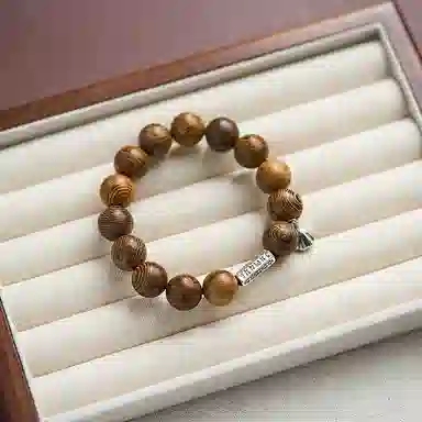 金瑞邦 新中式国潮 简单百搭 显白 莲花 国风 复古 小众设计 高级感 招财进宝 转运来福 鸡翅木 手串 男女同款情侣款