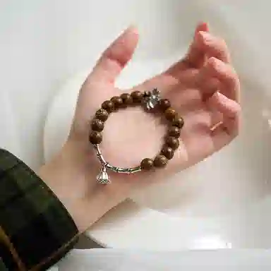 金瑞邦 新中式国潮 简单百搭 显白 莲花 国风 复古 小众设计 高级感 招财进宝 转运来福 鸡翅木 手串 男女同款情侣款