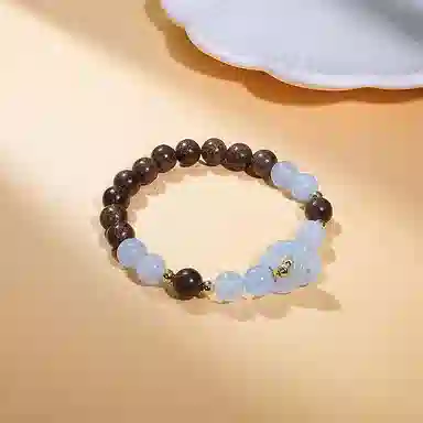 金瑞邦 【赠线香】新中式国潮 简单百搭 显白精致 小众设计 高级感 文玩 平安扣 水逆退散 金丝檀木 手串 男女同款情侣款