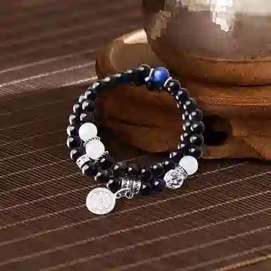 金瑞邦 气质心动 小众设计 文玩 新中式国潮 复古 国风  平步青云 步步高升 精准桃花#好运 黑檀 木作手串 男女同款情侣款