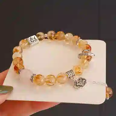 金瑞邦 【赠线香】简单百搭 显白轻奢 小众设计 高级感  平安扣 招财进宝 转运来福 平步升云 步步高升 #好运 水晶 手串 女款