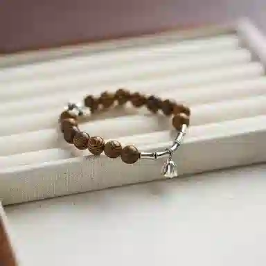 金瑞邦 新中式国潮 简单百搭 显白 莲花 国风 复古 小众设计 高级感 招财进宝 转运来福 鸡翅木 手串 男女同款情侣款