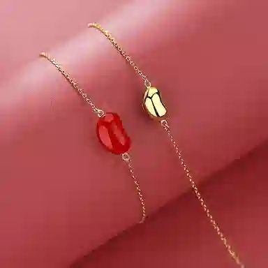 金瑞邦 红豆相思 国潮新中式 精致轻奢复古简约 小众设计 玛瑙 玉石手链 女款