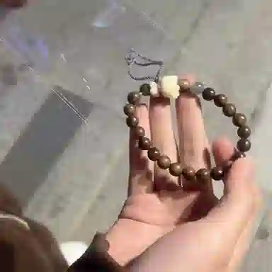 金瑞邦 新中式 招财猫咪配饰 多财多福 平安喜乐 水逆退散 高级小众 百搭简约 鸡翅木 手串 男女同款情侣款