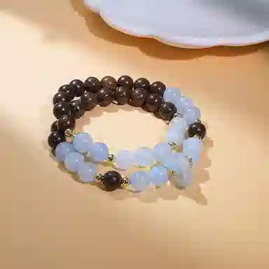 金瑞邦 【赠线香】新中式国潮 简单百搭 显白精致 小众设计 高级感 文玩 平安扣 水逆退散 金丝檀木 手串 男女同款情侣款