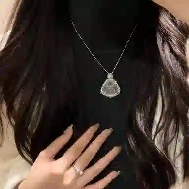 金瑞邦 佛公 弥勒佛笑脸佛本命年上岸平安吊坠新中式国风国潮 精致轻奢 简约大方百搭显白高级感 招财纳福顺遂转运 玉髓 项链 女款