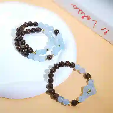 金瑞邦 【赠线香】新中式国潮 简单百搭 显白精致 小众设计 高级感 文玩 平安扣 水逆退散 金丝檀木 手串 男女同款情侣款