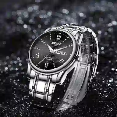 AIYISHI Quartz Watch Black Dial