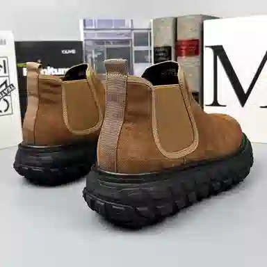 保罗加百列 牛反绒 经典高级感潮流百搭 切尔西靴 男款 棕色