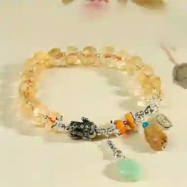 盈满堂 时尚刻面盘珠 新中式貔貅 水晶 手串 女款