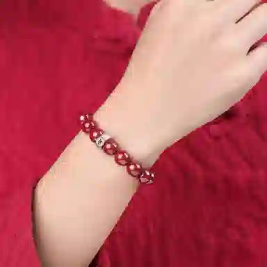 盈满堂 生肖龙年原矿佛珠 再造辰砂朱砂 手串 男女同款情侣款