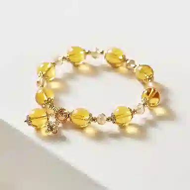 盈满堂 花朵 简约设计 水晶 玉石手串 女款