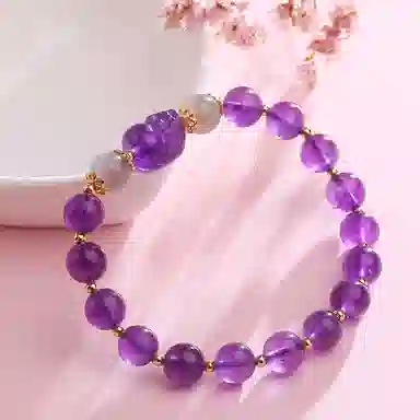 盈满堂 貔貅单圈紫 水晶 手串 女款