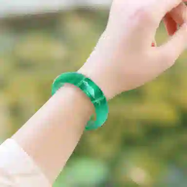 盈满堂 飘花绿 玛瑙 手镯 女款