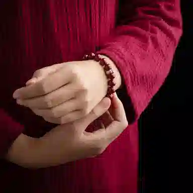 盈满堂 生肖龙年原矿佛珠 再造辰砂朱砂 手串 男女同款情侣款