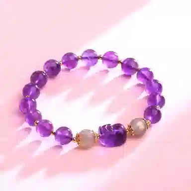 盈满堂 貔貅单圈紫 水晶 手串 女款