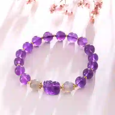 盈满堂 貔貅单圈紫 水晶 手串 女款