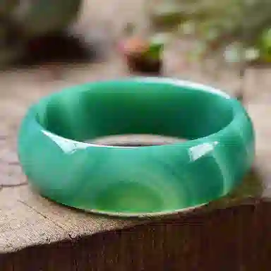 盈满堂 飘花绿 玛瑙 手镯 女款