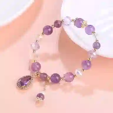 盈满堂 优雅精致爱心 水晶 玉石手串 女款