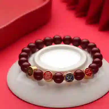 盈满堂 平安喜乐 古法烧蓝吉祥 朱砂 手串 女款