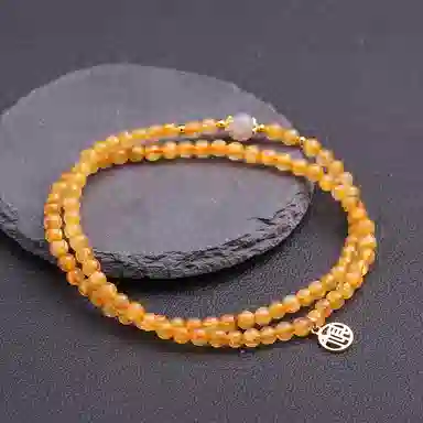 盈满堂 金发晶三圈 小众设计 简约 事业 水晶 手串 女款