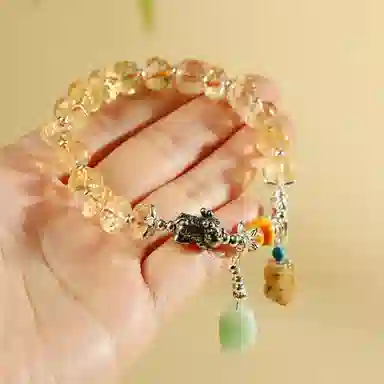 盈满堂 时尚刻面盘珠 新中式貔貅 水晶 手串 女款