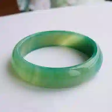 盈满堂 飘花绿 玛瑙 手镯 女款