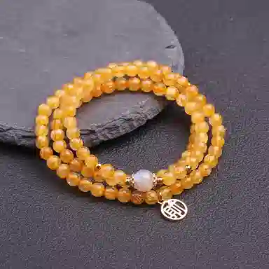 盈满堂 金发晶三圈 小众设计 简约 事业 水晶 手串 女款