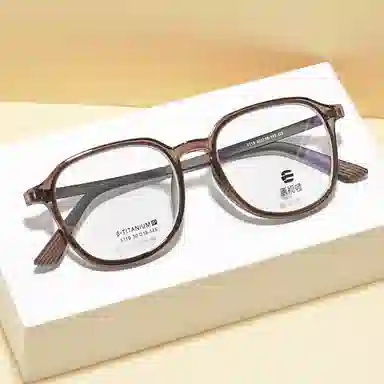 【联系客服可配度数】 康视顿 时尚潮流近视眼镜框 β钛 方形 光学镜架 男女同款情侣款 可选蔡司依视路明月凯米镜片