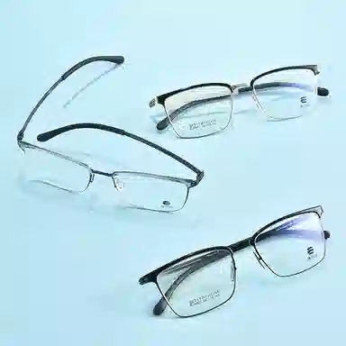 【联系客服可选配镜套餐】 康视顿 商务方框 β钛钛材 光学镜架 男款