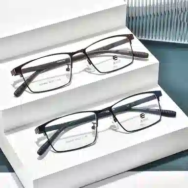 联系客服可配镜套餐 康视顿 沉稳百搭金属方框 光学镜架 男女同款情侣款
