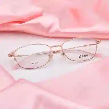 【联系客服可配度数】 康视顿 钛材镜框中高度近视超轻近视眼镜架 简约商务眼镜 钛β钛 椭圆形 光学镜架 女款
