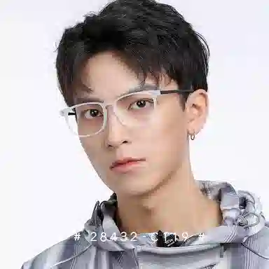 【联系客服可配度数】 康视顿 休闲商务近视眼镜框 β钛 方形 光学镜架 男款 可选蔡司依视路凯米明月镜片