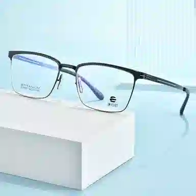 【联系客服可选配镜套餐】 康视顿 商务方框 β钛钛材 光学镜架 男款