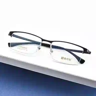 康视顿 近视商务大脸 钛β钛板材镜架 不规则形 光学镜架 男款 黑色