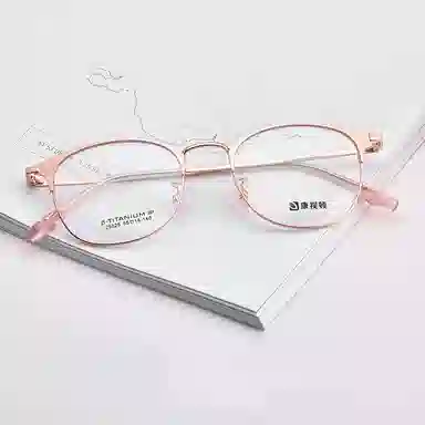 【联系客服可配度数】 康视顿 韩版潮钛小脸复古框 钛β钛板材脚套 眉毛框/眉线框 光学镜架 女款
