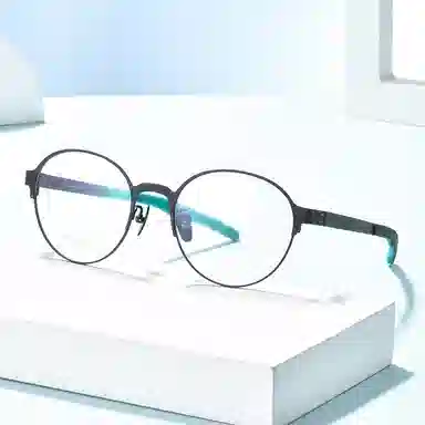 【联系客服可配度数】 康视顿 中性超轻近视 钛β钛硅胶 椭圆形 光学镜架 男女同款情侣款 深红色 灰青色 砂杏色 黑灰色