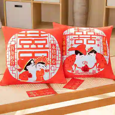 公主恋人 喜庆抱枕 靠枕靠垫 结婚摆件 玩偶周边