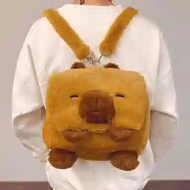 公主恋人 呆萌方形猫咪双肩包创意公仔包包 填充饱满柔软不掉色不掉毛 玩偶周边