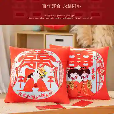 公主恋人 喜庆抱枕 靠枕靠垫 结婚摆件 玩偶周边